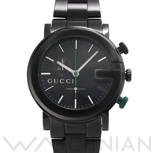 Gucci - 中古 グッチ GUCCI YA101331 ブラック メンズ 腕時計