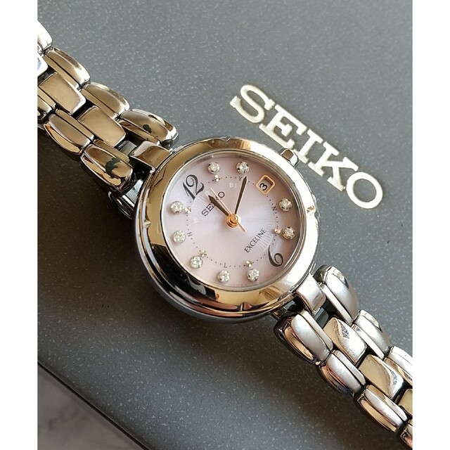 ◆未使用◆SEIKO EXCELINE エクセリーヌ ダイヤ ソーラー( ルキア