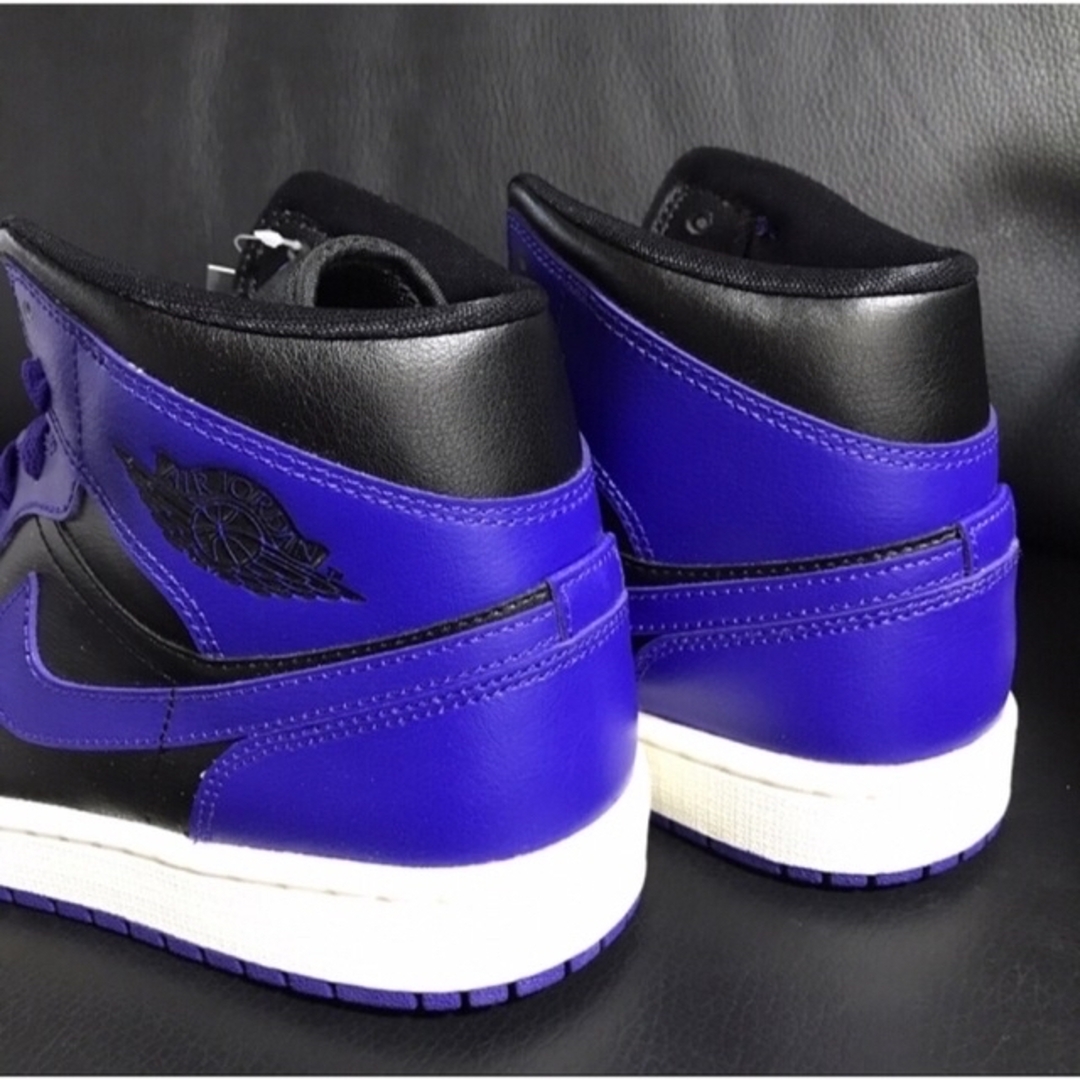 シルバー/レッド ラスト1点‼️NIKE AIR JORDAN 1 MID 黒✨紫W29cm