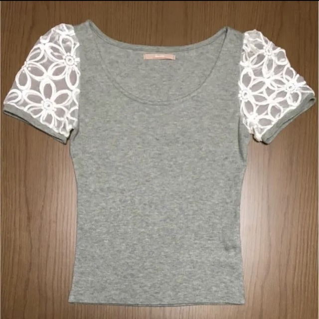 dazzlin(ダズリン)のTシャツ パフスリーブ フラワー オーガンジー レディースのトップス(Tシャツ(半袖/袖なし))の商品写真