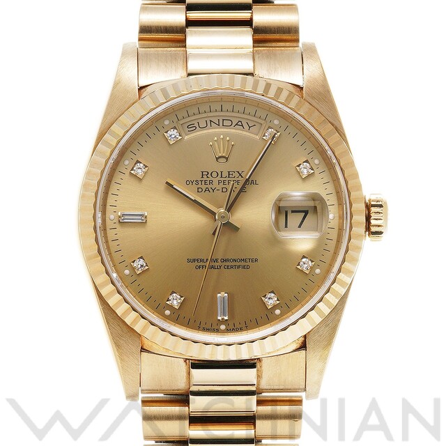ROLEX - 中古 ロレックス ROLEX 18238A W番(1994年頃製造) シャンパン /ダイヤモンド メンズ 腕時計