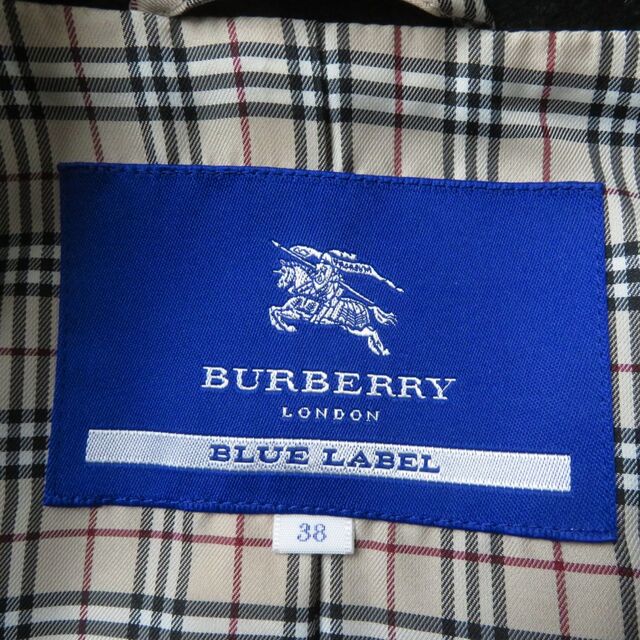 BURBERRY BLUE LABEL(バーバリーブルーレーベル)の極美品☆正規品 BURBERRY BLUE LABEL バーバリーブルーレーベル FNF09-814-09 裾フリル アンゴラ混 ウールコート ブラック 38 レディース♪　J07-st30210-801 レディースのジャケット/アウター(その他)の商品写真