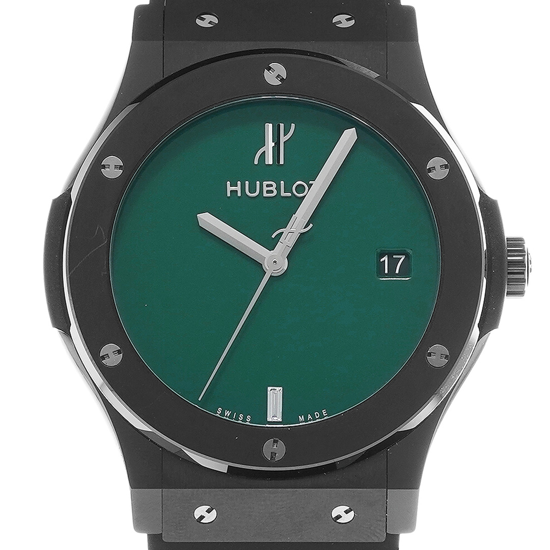 HUBLOT(ウブロ)の中古 ウブロ HUBLOT 511.CM.5270.RX.MYOS グリーン /ダイヤモンド ユニセックス 腕時計 レディースのファッション小物(腕時計)の商品写真