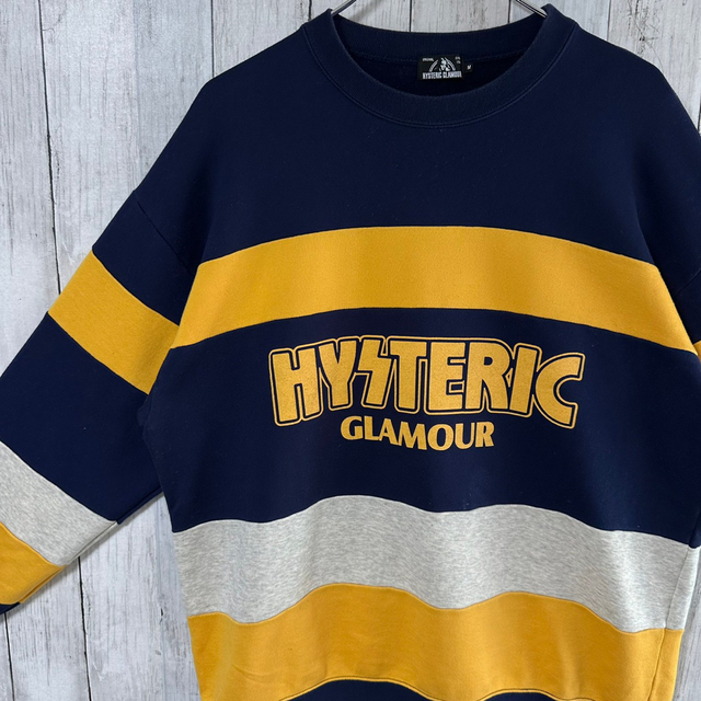 HYSTERIC GLAMOUR - HYSTERIC GLAMOUR スウェット センターロゴ ボーダー デカロゴ