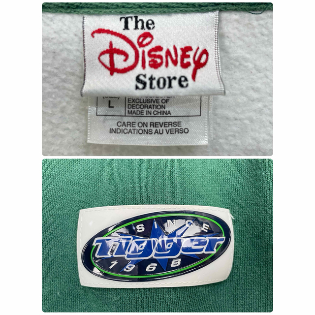 Disney(ディズニー)の【希少‼︎】ディズニー ティガー 刺繍 90s 太アーム スウェット 緑白 メンズのトップス(スウェット)の商品写真