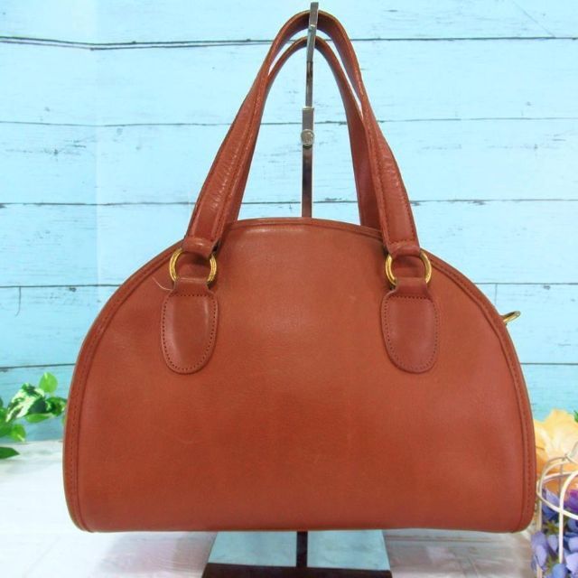 OLD COACH ハンドバッグ ブラウン 半月型 本革 小ぶりサイズ 女性が
