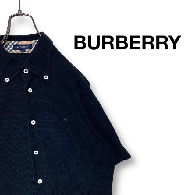 BURBERRY(バーバリー)のBURBERRY バーバリー シャツ 半袖 ワンポイント 刺繍ロゴ Lサイズ メンズのトップス(シャツ)の商品写真