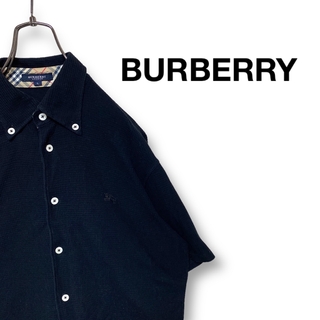 バーバリー(BURBERRY)のBURBERRY バーバリー シャツ 半袖 ワンポイント 刺繍ロゴ Lサイズ(シャツ)