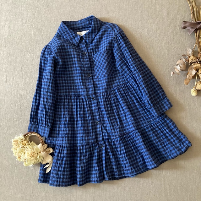 ZARA KIDS(ザラキッズ)のZARAザラガール｜大人ギンガムチェック柄ティアードシルエットのワンピース キッズ/ベビー/マタニティのキッズ服女の子用(90cm~)(ワンピース)の商品写真