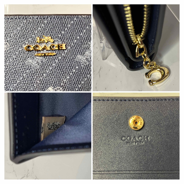 COACH(コーチ)のCOACH  ホース＆キャリッジ ドットプリント 二つ折り財布 （デニム） レディースのファッション小物(財布)の商品写真