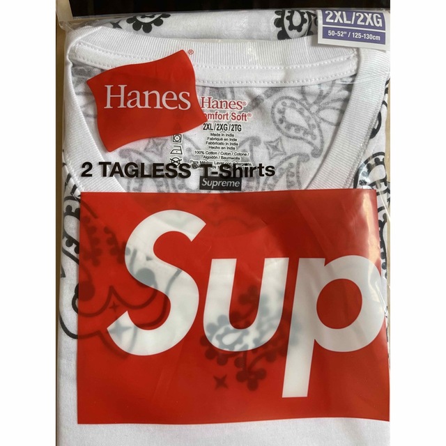 Supreme(シュプリーム)のSupreme Hanes Bandana Tagless Tees 2pack メンズのトップス(Tシャツ/カットソー(半袖/袖なし))の商品写真