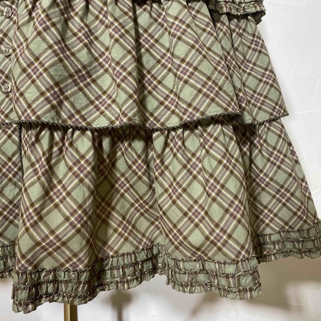 KANEKO ISAO(カネコイサオ)の❣️HM様専用❣️カネコイサオ　オリジナルチェックで、段々（6段)スカートです。 レディースのスカート(ロングスカート)の商品写真