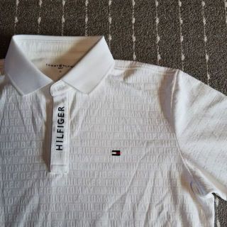 トミーヒルフィガー(TOMMY HILFIGER)の再値下げ：トミーヒルフィガー 白ポロシャツ オシャレ【中古良品】(ポロシャツ)