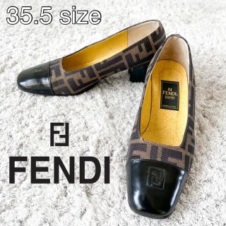 イタリア製】FENDI フェンディ ズッカ柄 パンプス 黒 35.5サイズ