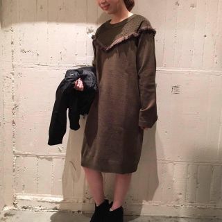 ダブルクローゼット(w closet)のダブルクローゼット フリンジ ニットワンピース(ひざ丈ワンピース)