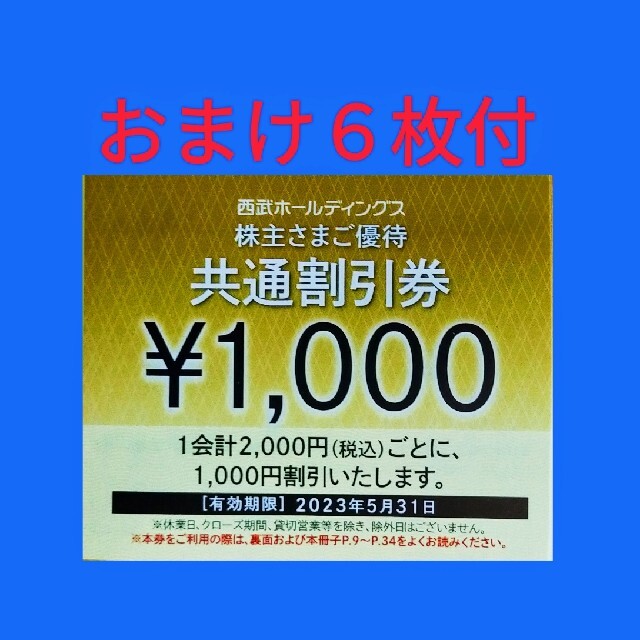 西武ホールディングス株主優待　共通割引券１０枚　おまけ６枚付