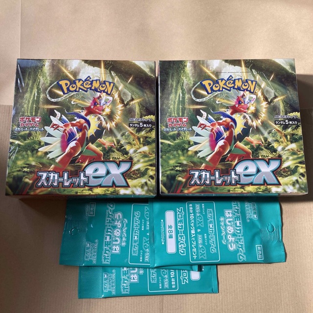 ポケモン(ポケモン)の新品未開封　ポケモンカード　スカーレットex  2box  シュリンク付き エンタメ/ホビーのトレーディングカード(Box/デッキ/パック)の商品写真