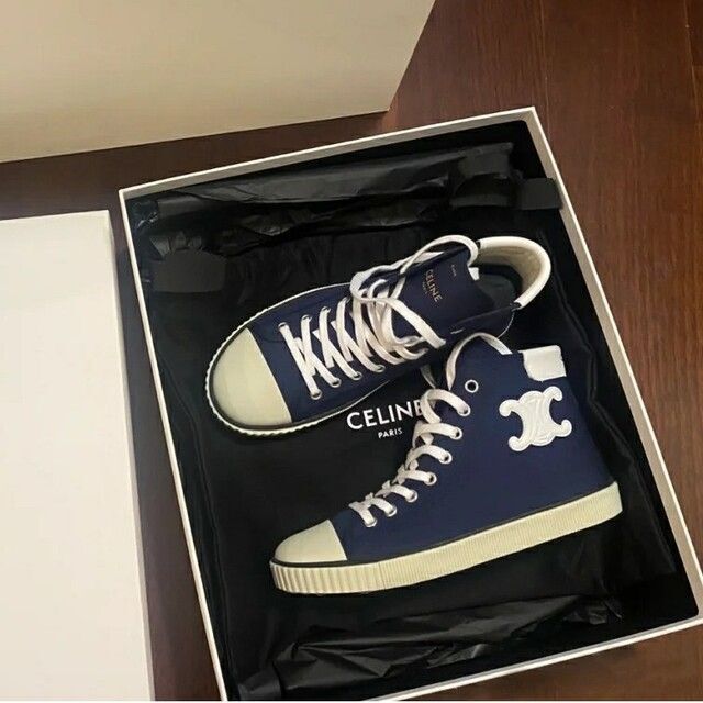 CELINE セリーヌ ブランク レースアップ ミドルスニーカー