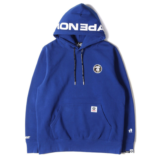 A BATHING APE ア ベイシング エイプ パーカー AAPE BY A BATHING APE 猿顔ワッペン スウェットパーカー ブルー L トップス フーディー 【メンズ】【中古】 | フリマアプリ ラクマ