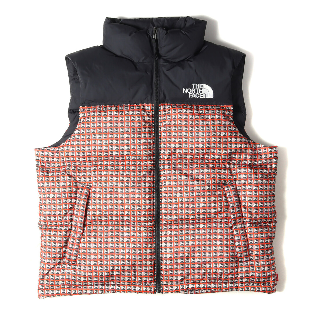 Supreme シュプリーム ベスト THE NORTH FACE ノースフェイス スタッズ柄 ヌプシ ダウンベスト Studded Nuptse Vest 21SS レッド 赤 L アウター ジャケット コラボ 【メンズ】【美品】