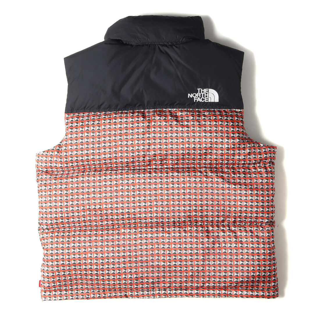 Supreme シュプリーム ベスト THE NORTH FACE ノースフェイス スタッズ柄 ヌプシ ダウンベスト Studded Nuptse  Vest 21SS レッド 赤 L アウター ジャケット コラボ 【メンズ】【中古】【美品】