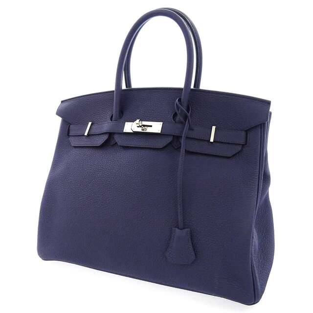 全商品オープニング価格! Hermes - エルメス バーキン35 ブルーアンクル/シルバー金具 トゴ C刻印 HERMES Birkin ハンドバッグ ハンドバッグ
