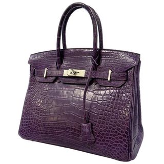 エルメス(Hermes)のエルメス バーキン30 カシス/シルバー金具 アリゲーターマット □N刻印 HERMES Birkin ハンドバッグ(ハンドバッグ)