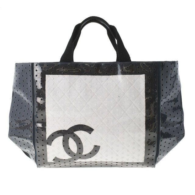 全品送料無料】 中古 - CHANEL シャネル ビニール/キャンバス ホワイト