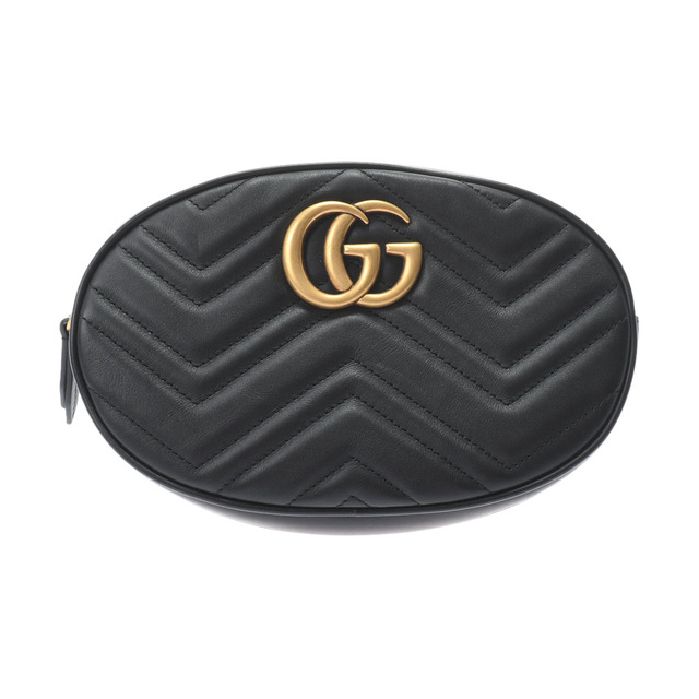 WEB限定カラー Gucci - レザー /ゴールド金具 ブラック GGマーモント