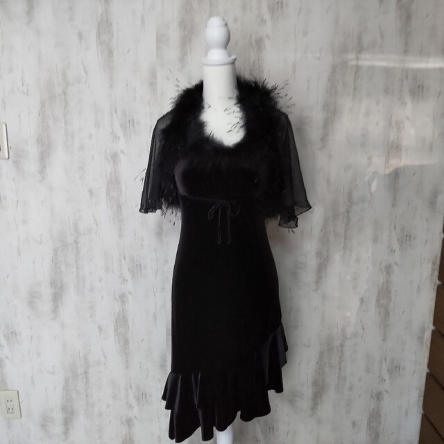 コールテン風ブラックロングドレス