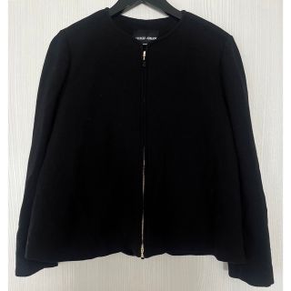 ジョルジオアルマーニ(Giorgio Armani)の【美品】 ジョルジオアルマーニ イタリア製 ジップアップ ノーカラージャケット(その他)