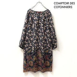 コントワーデコトニエ(Comptoir des cotonniers)のCOMPTOIR DES COTONNIERS★花柄 長袖ワンピース シルク(ひざ丈ワンピース)