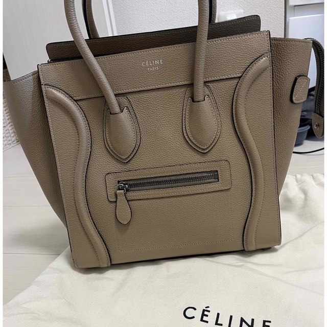 CELINE　セリーヌ　ラゲージ　マイクロ　希少　旧ロゴ　ドラムドカーフスキン