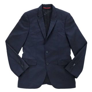 ヒューゴボス(HUGO BOSS)のHUGO BOSS ヒューゴボス ネイビー格子柄テーラードジャケット44(テーラードジャケット)