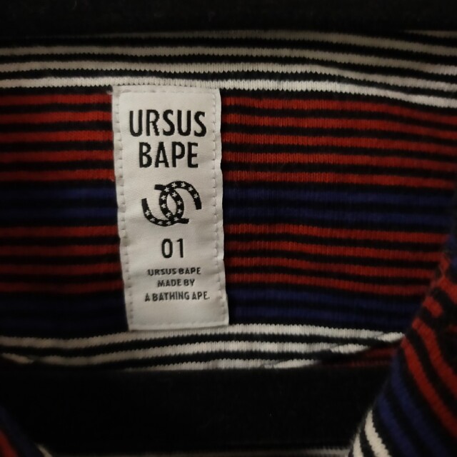 A BATHING APE(アベイシングエイプ)のアーサスエイプ URSUS BAPE　 サイズ:1 ボーダー　ポロシャツ メンズのトップス(Tシャツ/カットソー(半袖/袖なし))の商品写真