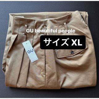 GU beautiful people タックワイドパンツ(チノパン)