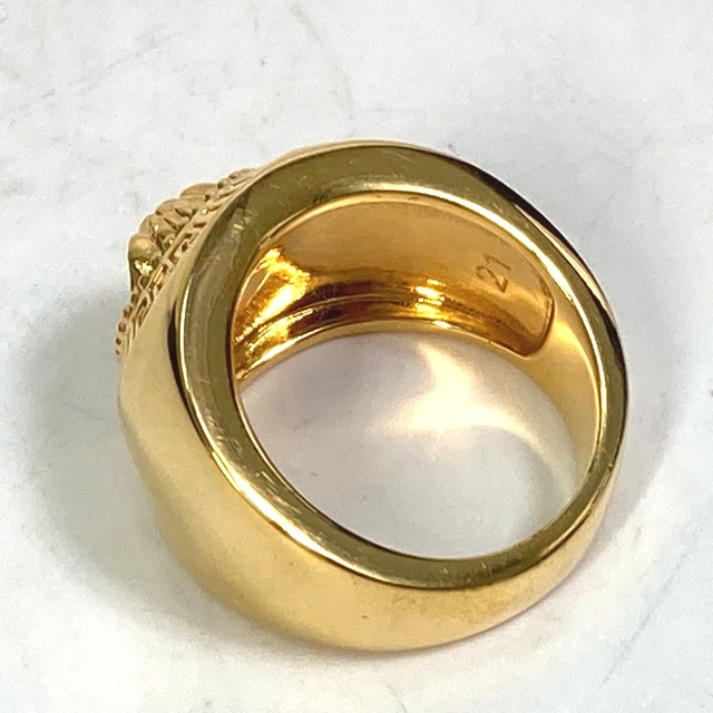 VERSACE(ヴェルサーチ)のヴェルサーチ VERSACE メデューサ アクセサリー リング・指輪 メタル ゴールド 美品 メンズのアクセサリー(リング(指輪))の商品写真