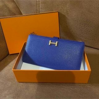 エルメス(Hermes)のHERMES エルメス ベアン スフレ ブルーフランス(財布)