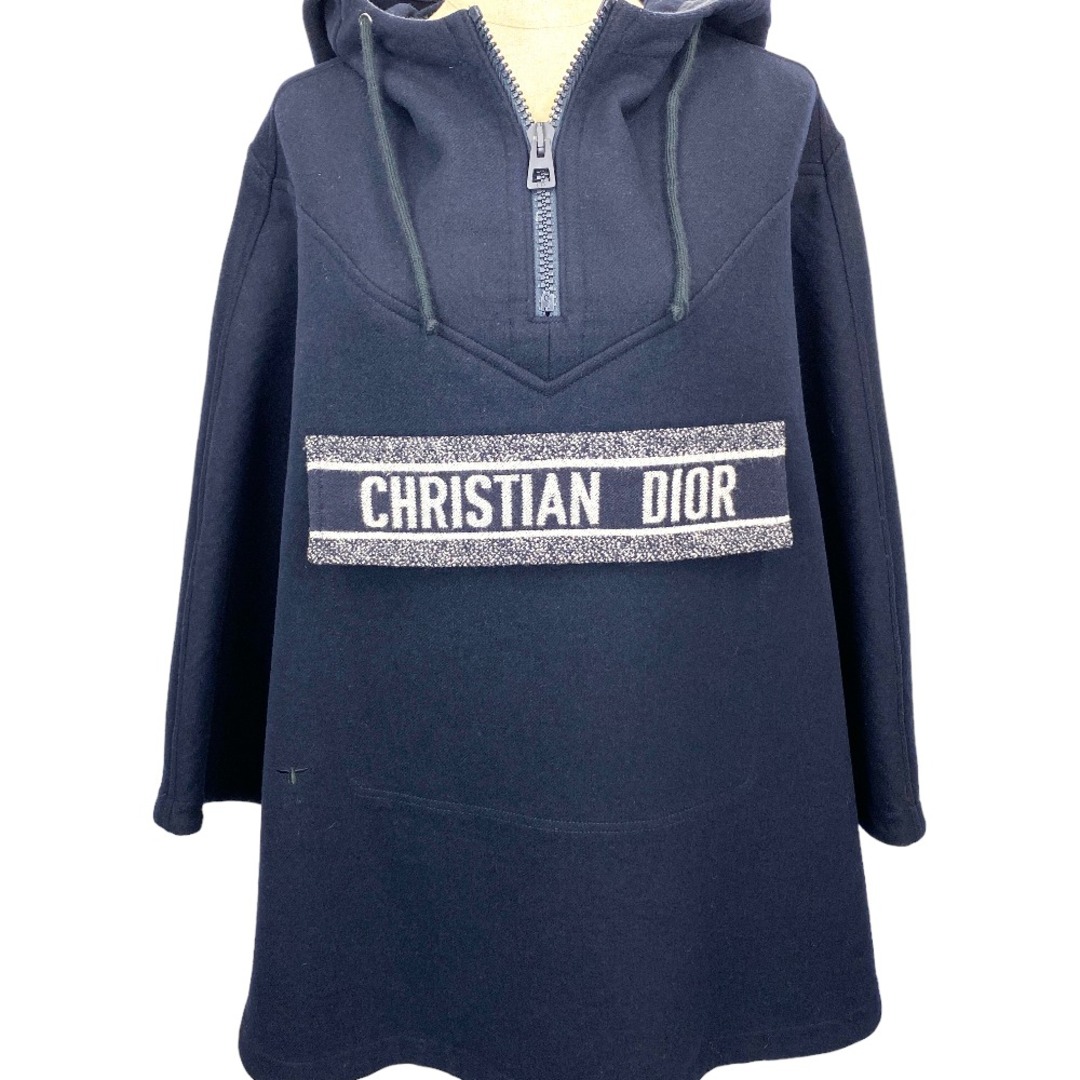 Christian Dior(クリスチャンディオール)のChristian Dior クリスチャンディオール ポンチョ ポンチョ コート アノラック ビー刺繡 ネイビー XS 中古 tdc-000467-4d レディースのジャケット/アウター(ポンチョ)の商品写真