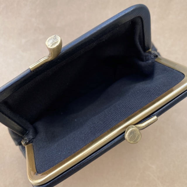 IL BISONTE - がま口 コインケース 小銭入れ 財布 ミニ財布 ブラック
