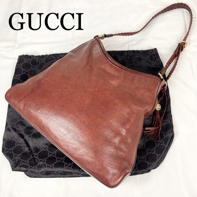 Gucci - 希少✨GUCCI ショルダーバッグ マラケシュ 編み込み レザー