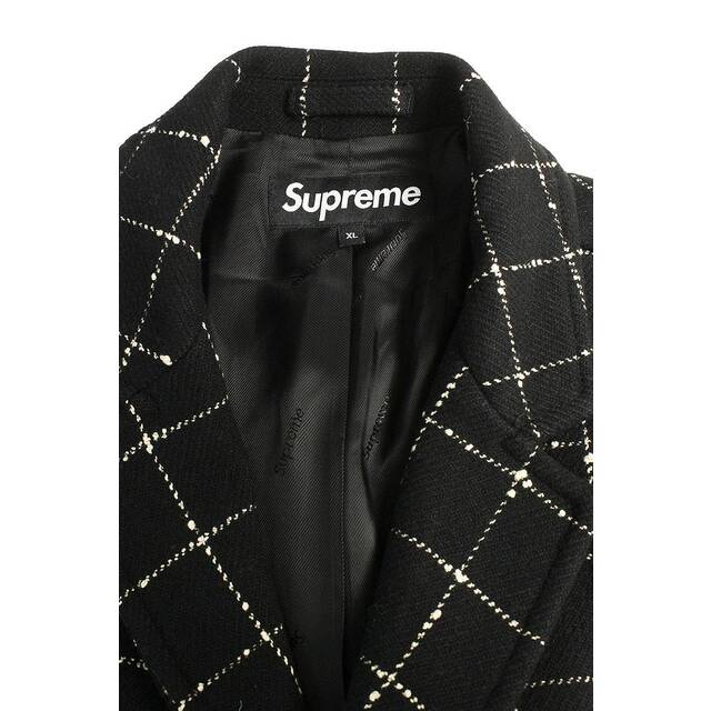 19AW Supreme Wool Windowpane Overcoat | angeloawards.com