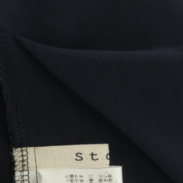 Stola.(ストラ)のストラ ブラウス スキッパー 半袖 プルオーバー 38 紺 ネイビー レディースのトップス(シャツ/ブラウス(半袖/袖なし))の商品写真