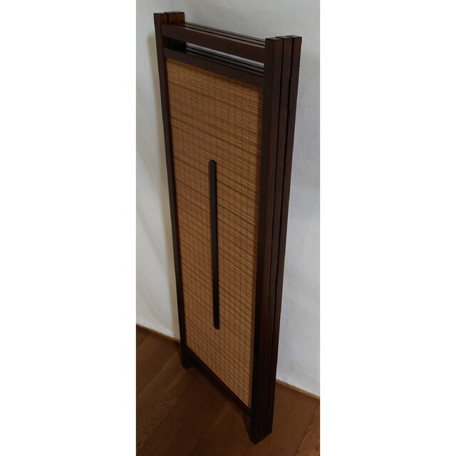 3連屏風 高さ125cm パーテーション 折り畳み式衝立 竹使用スクリーン