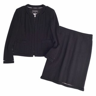シャネル(CHANEL)のシャネル CHANEL セットアップ 03A スカートスーツ ウール ツイード ジャケット スカート 38(M相当) ブラック(スーツ)
