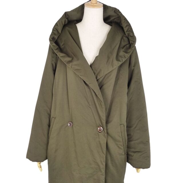 美品 マックスマーラ Max Mara コート 白タグ フード付き ロングコート