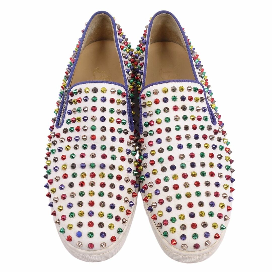 クリスチャンルブタン Christian Louboutin スニーカー Roller-Boat ローラーボート スリッポン スパイク メンズ レザー シューズ 45(30cm相当) ホワイト/マルチカラー