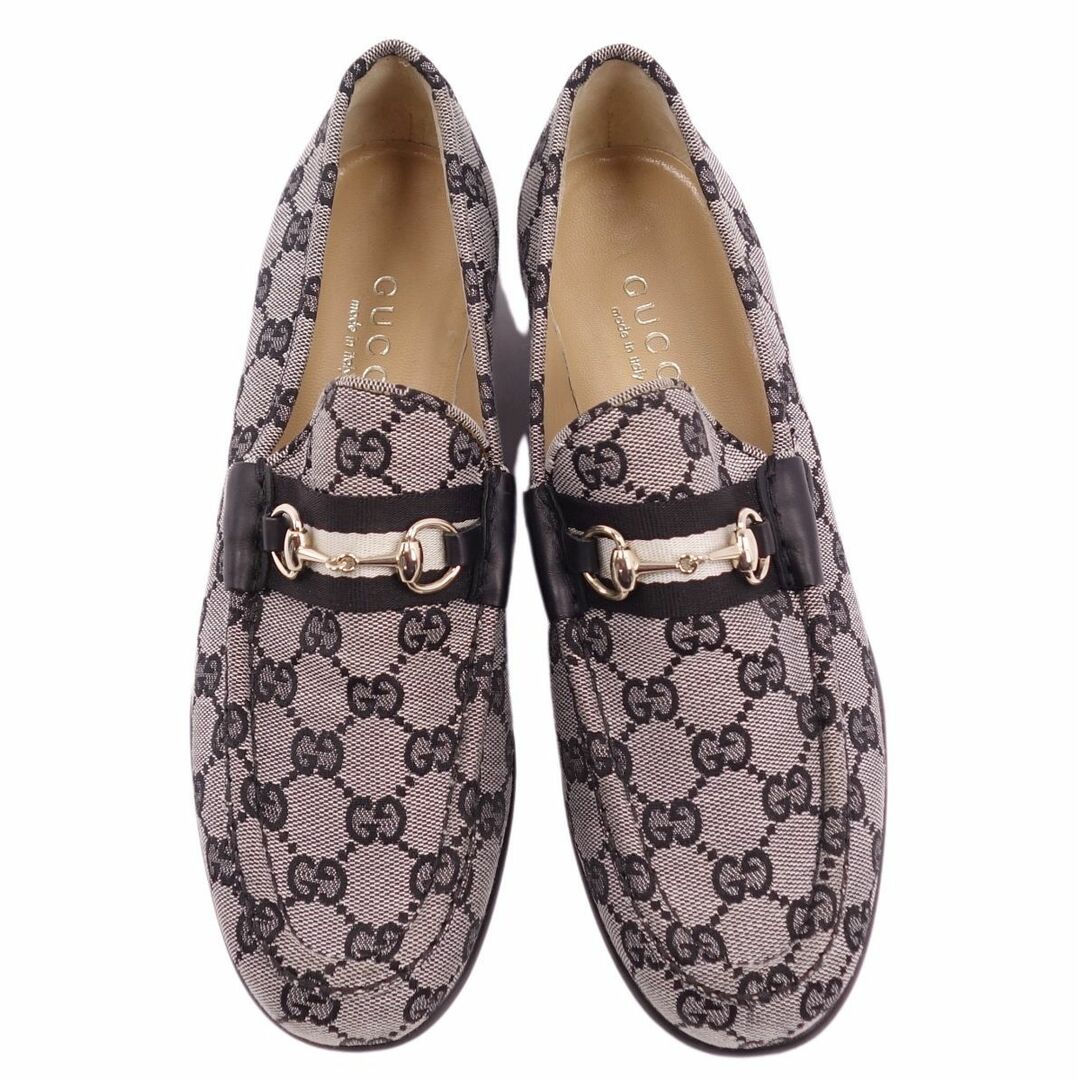 未使用 グッチ GUCCI ローファー パンプス ホースビット GG レディース キャンバス シューズ 靴 6.5C(23.5cm相当) グレー