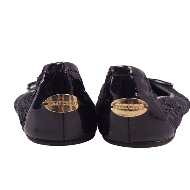 ジミーチュウ JIMMY CHOO パンプス フラットシューズ パテントレザー