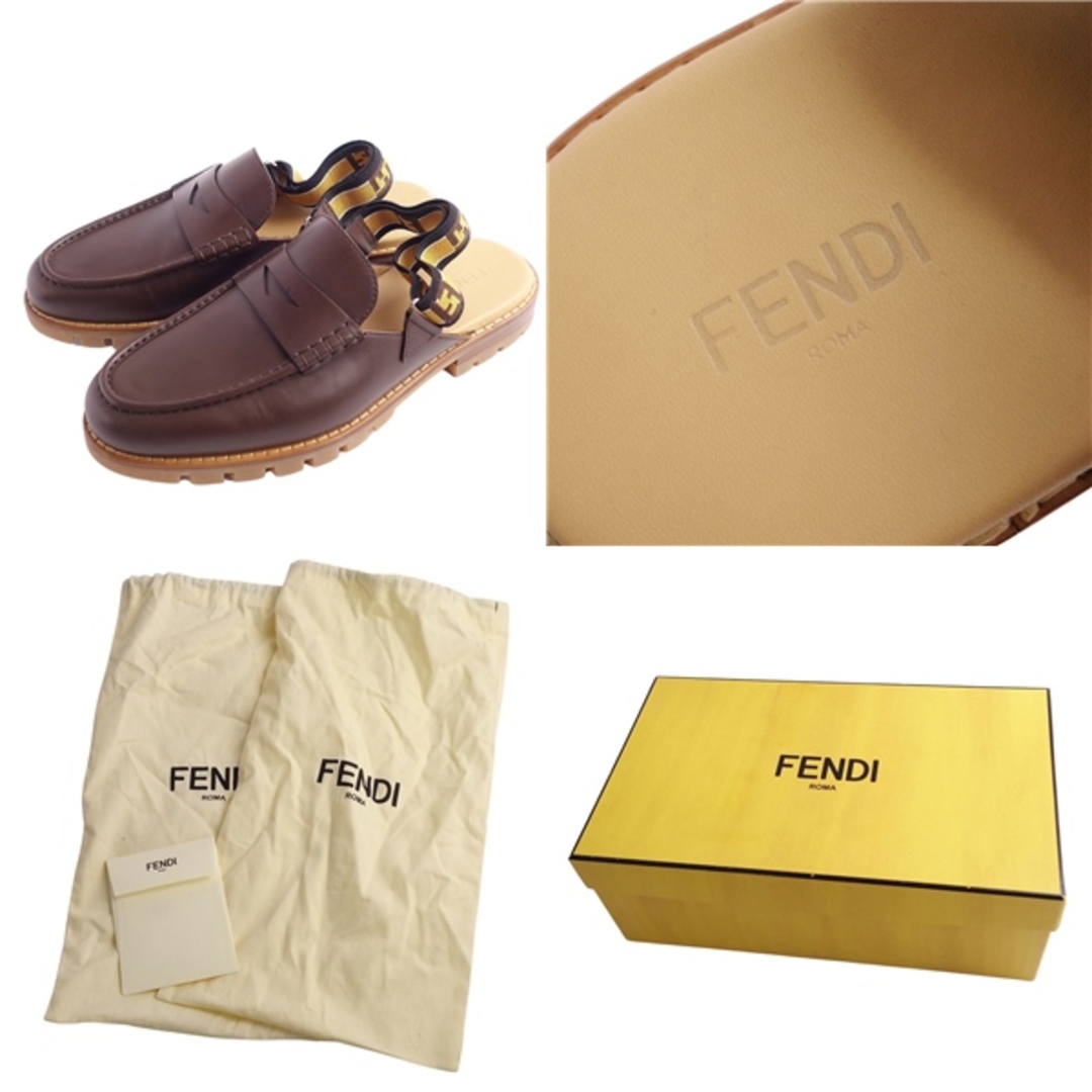 FENDI(フェンディ)の未使用 フェンディ FENDI サンダル カーフレザー バックストラップ FFロゴ メンズ シューズ 靴 8(27cm相当) ブラウン メンズの靴/シューズ(サンダル)の商品写真